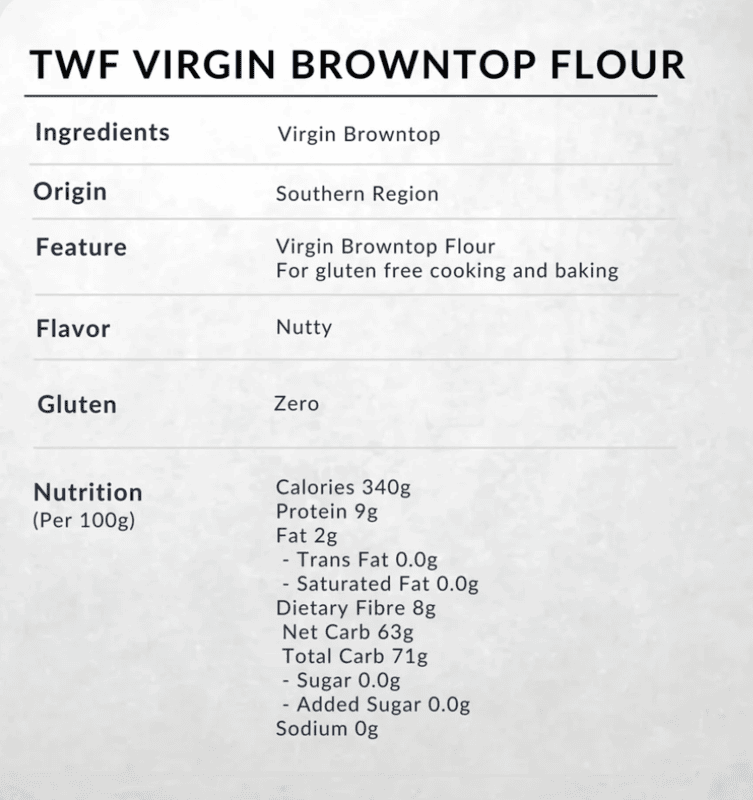 Virgin Browntop Flour (Gluten Free)