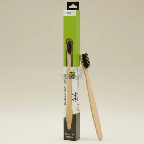 SOFT Bamboo Organic Charcoal Toothbrush | Eco-Friendly Soft Bristles – 1pc