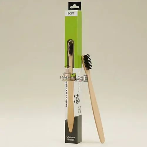 SOFT Bamboo Organic Charcoal Toothbrush | Eco-Friendly Soft Bristles – 1pc