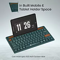 Portronics Bubble Dock 2.0 Wireless Keyboard with Bluetooth + 2.4 GHz USB Receiver, Height Adjustment, Multimedia Hotkeys, Dedicated Co-Pilot Key, for Laptop, PC, Smartphone, Tablet Portronics Bubble Dock 2.0 Wireless Keyboard with Bluetooth + 2.4 GHz USB Receiver, Height Adjustment, Multimedia Hotkeys, Dedicated Co-Pilot Key, for Laptop, PC, Smartphone, Tablet