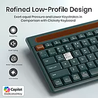 Portronics Bubble Dock 2.0 Wireless Keyboard with Bluetooth + 2.4 GHz USB Receiver, Height Adjustment, Multimedia Hotkeys, Dedicated Co-Pilot Key, for Laptop, PC, Smartphone, Tablet Portronics Bubble Dock 2.0 Wireless Keyboard with Bluetooth + 2.4 GHz USB Receiver, Height Adjustment, Multimedia Hotkeys, Dedicated Co-Pilot Key, for Laptop, PC, Smartphone, Tablet