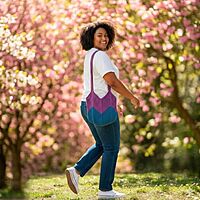 Bucket Bag Large Purple and Teal Blue