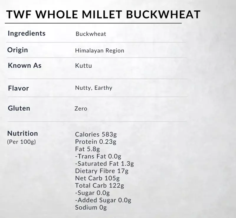 Buckwheat Whole Millet (Gluten Free) 1 Kg - TWF