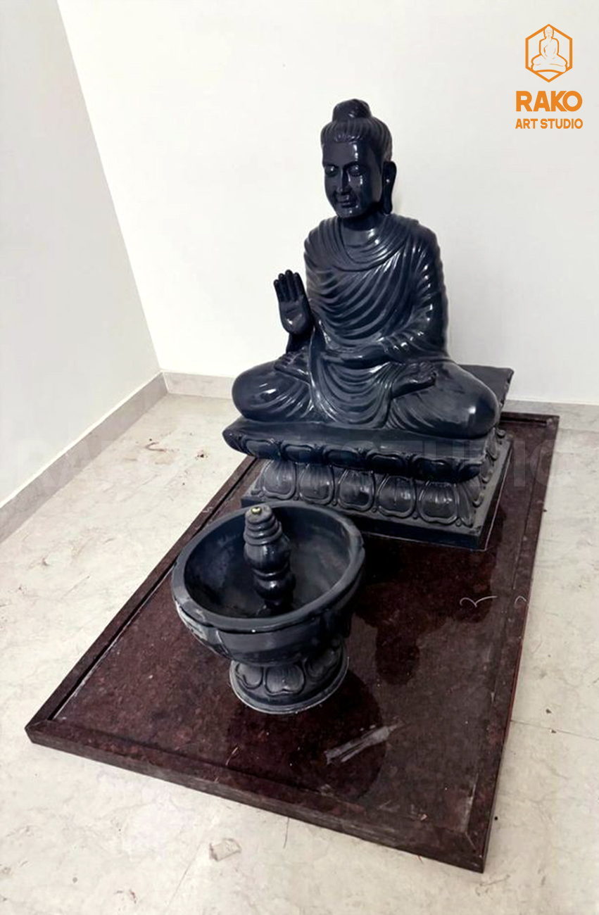 Buddha and water fountain Sculpture (A4)