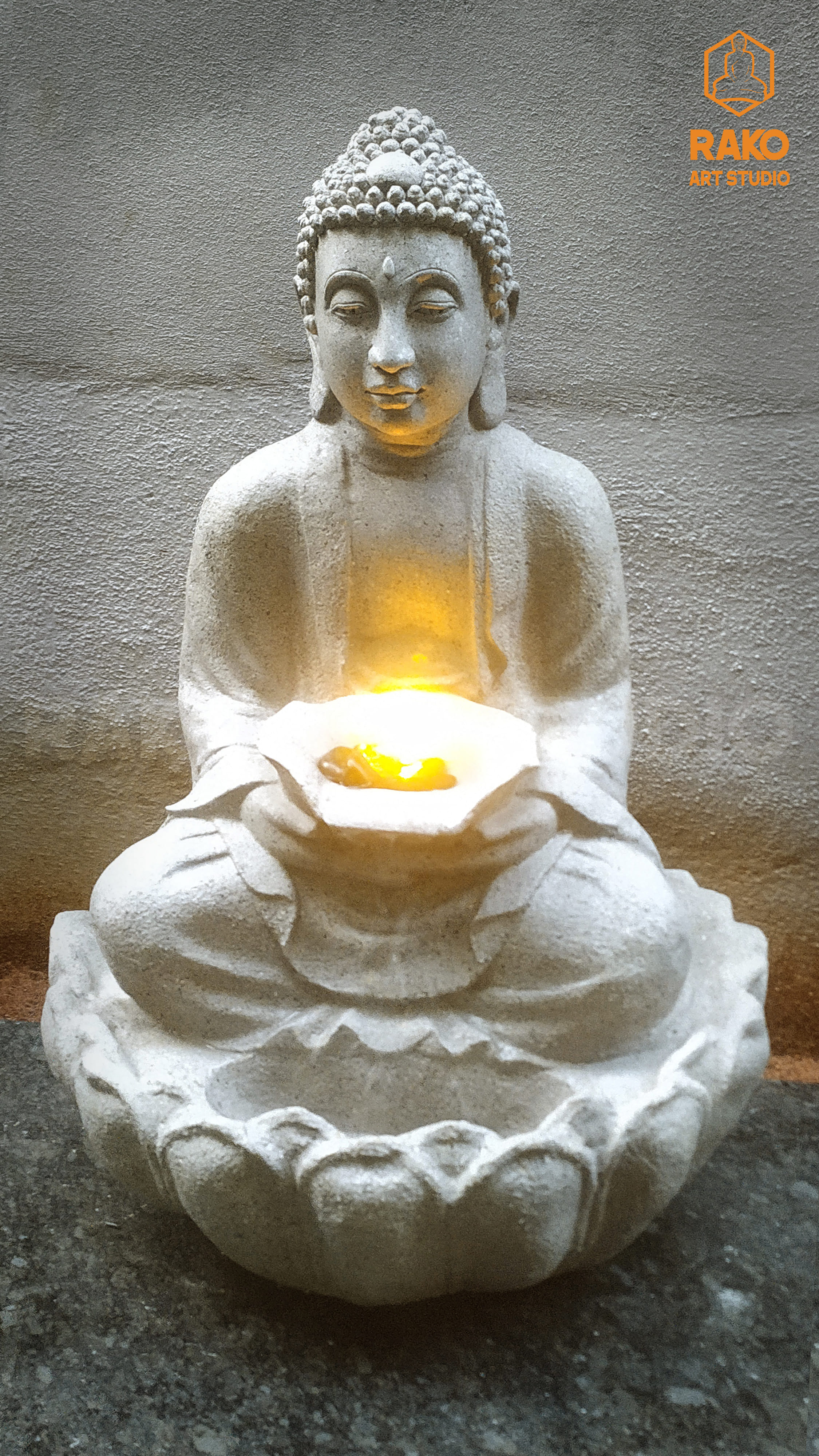 Buddha and water fountain Sculpture (A3)