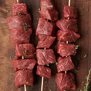 Marinated Tenderloin Buff Skewers 500 Gms (4-5 Sticks)