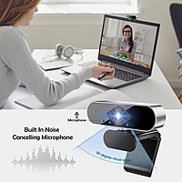 1080P Full HD Webcam for PC with Microphone – USB Plug and Play Camera with 360° Rotation