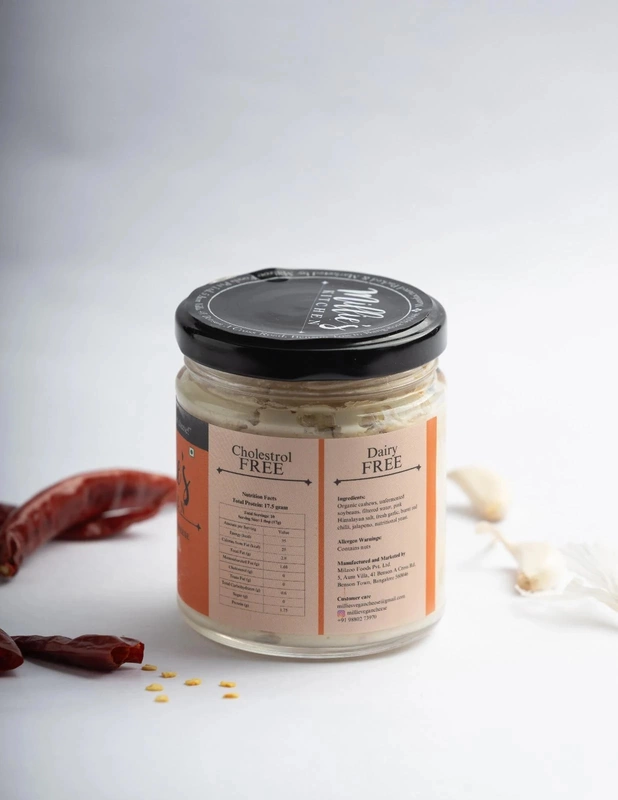 Burnt Red Chili and Garlic Soft Cheese - Vegan