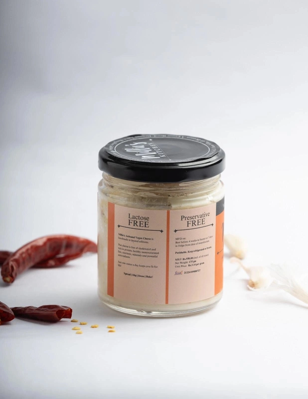 Burnt Red Chili and Garlic Soft Cheese - Vegan