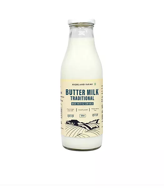 A2 Cow Butter Milk (Chaach) 500 ml - Highland Farms