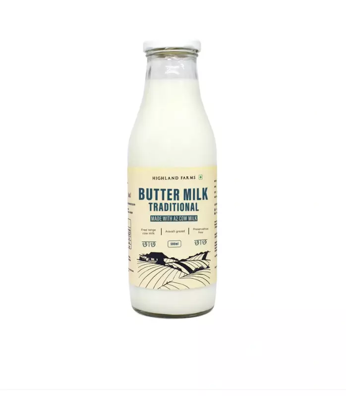 A2 Cow Butter Milk (Chaach) 500 ml - Highland Farms