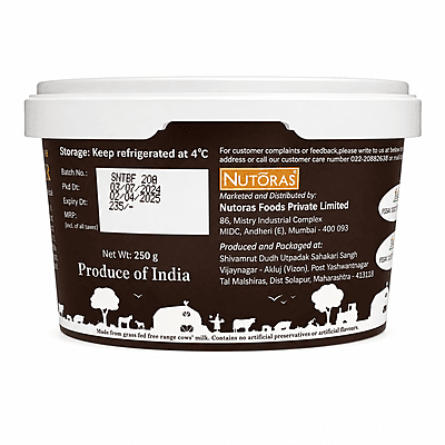 Nutoras English Country Butter - Grass Fed 250G
