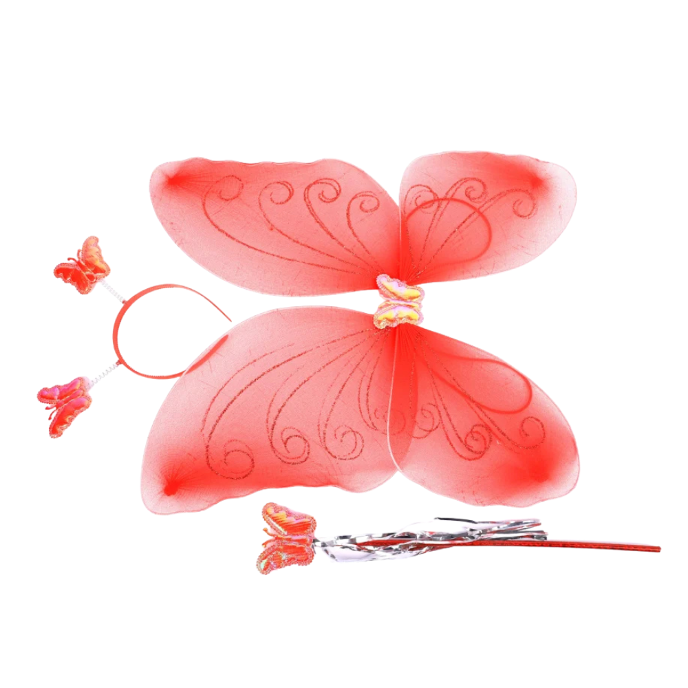 Butterfly Fancy Dress Fairy Wings With Butterfly Wand
