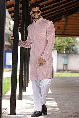 Elegant Pink Full Set Sherwani Elegant Pink Full Set Sherwani