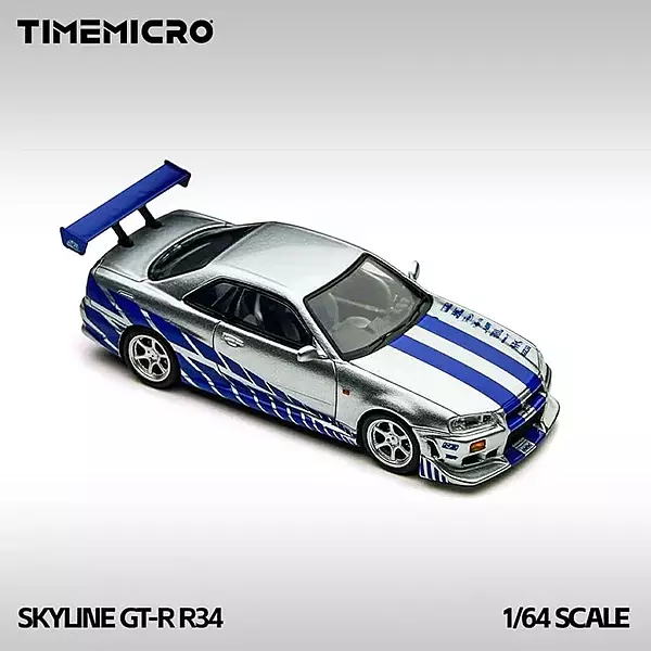 TimeMicro Nissan Skyline GT-R R34 1:64 Scale Premium Diecast Car Model