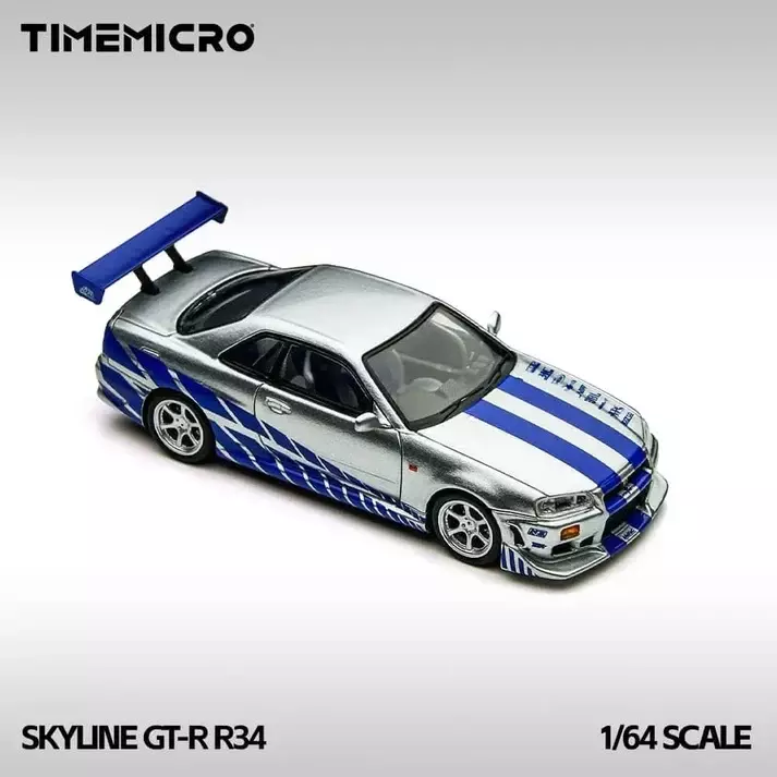 TimeMicro Nissan Skyline GT-R R34 1:64 Scale Premium Diecast Car Model