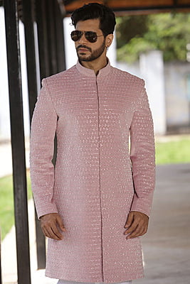 Elegant Pink Full Set Sherwani Elegant Pink Full Set Sherwani