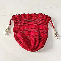 Crochet Red Potli Bags