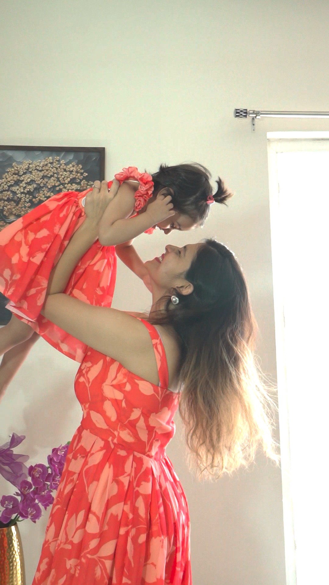 Sunlit Bloom Mother-Daughter Dress Set with Elegant Floral Charm