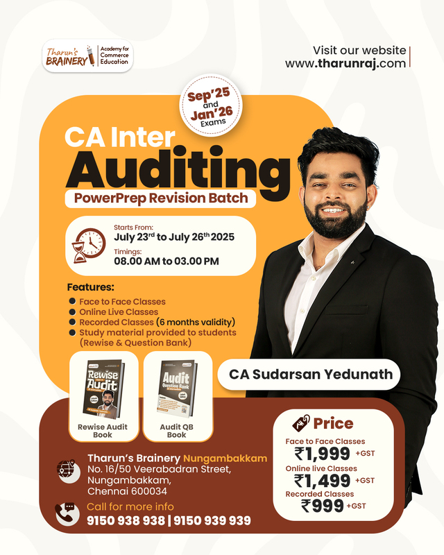 CA Inter Auditing Revision Batch - Jan 26