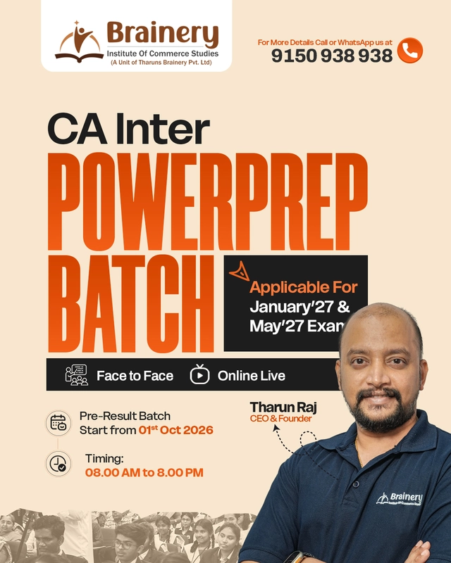 CA Inter PowerPrep Batch - Jan 27 & May 27 Exams