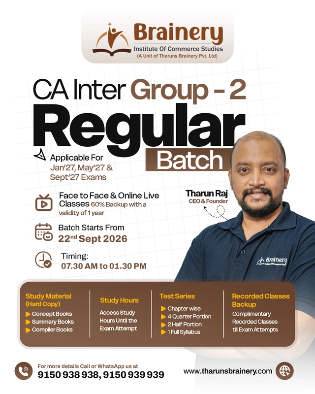 CA Inter Group 2 Combo  | Regular Batch | January  & May 2027 Exam