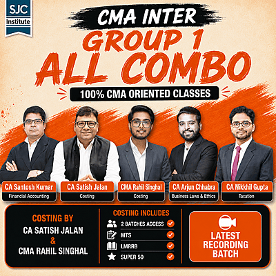 CMA Inter Group 1 All Combo (COST + BLE + TAX + FA) By CA Satish Jalan & CMA Rahil Singhal,CA Arjun Chhabra, CA Nikhil Gupta, CA Santosh Kumar CMA Inter Group 1 All Combo (COST + BLE + TAX + FA) By CA Satish Jalan & CMA Rahil Singhal,CA Arjun Chhabra, CA Nikhil Gupta, CA Santosh Kumar
