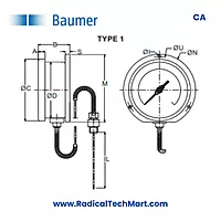 Baumer CA Gas Filled Temperature Gauge