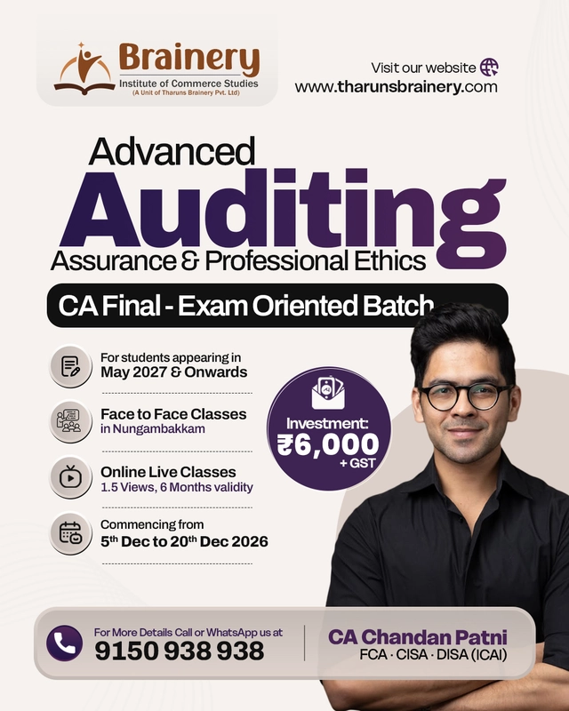 CA Final – Auditing | Exam Oriented Batch – May 27 / Nov 27 Exams