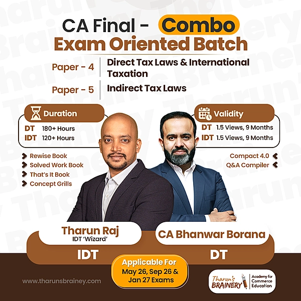 CA Final DT & IDT Exam Oriented Batch Combo