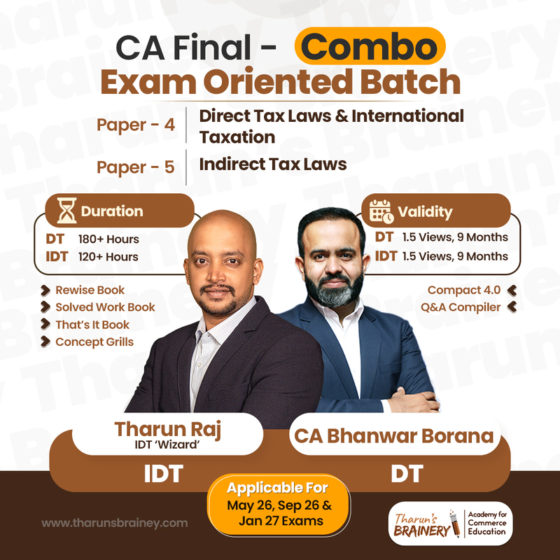 CA Final DT & IDT Exam Oriented Batch Combo