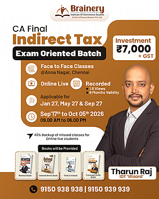 CA Final β Indirect Tax Laws | Exam Oriented Batch β Jan 27 / May 27 / Sep 27