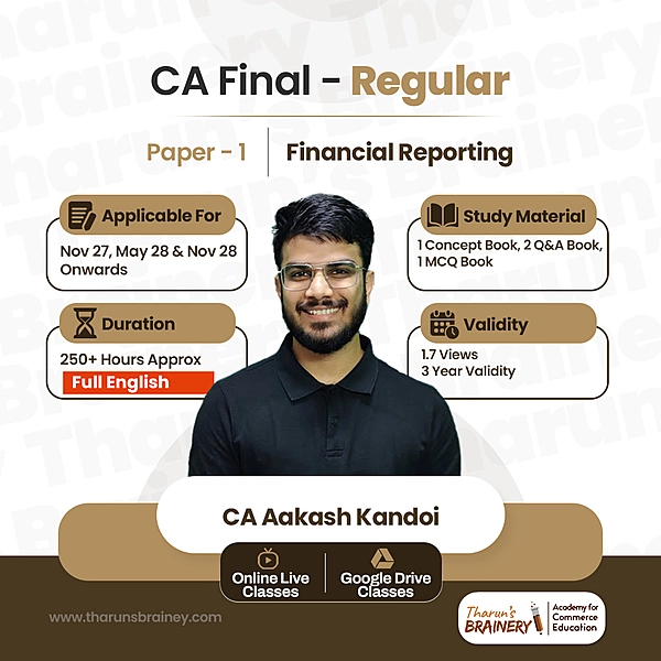 CA Final β Financial Reporting | Regular Batch | Full English | Nov 27, May 28 & Nov 28 Onwards