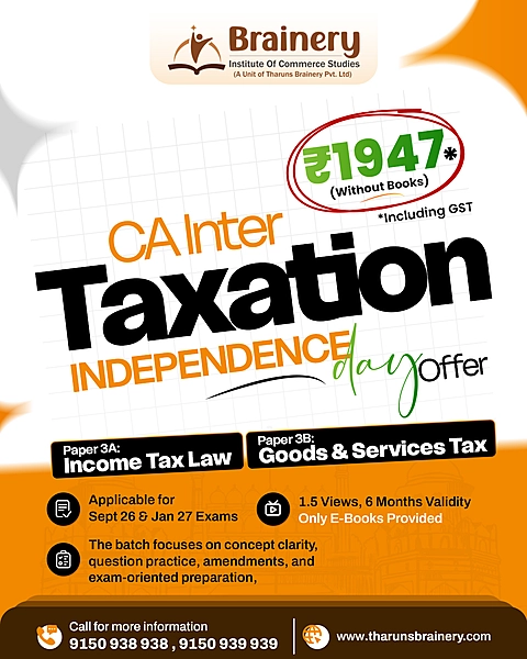 CA Intermediate Taxation β Sept26 Onwards - Independence Day Offer