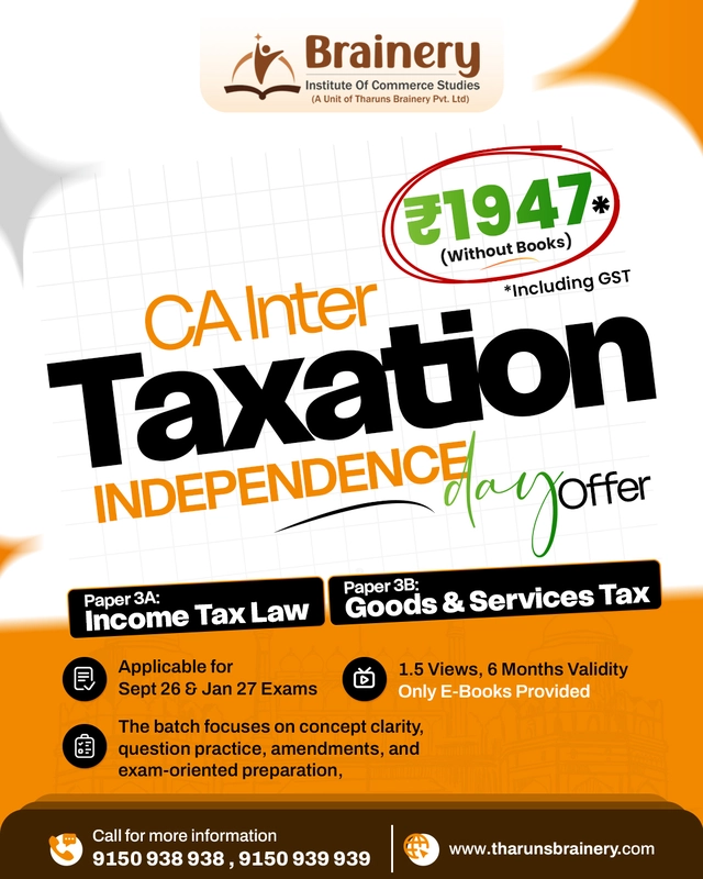 CA Intermediate Taxation – Sept26 Onwards - Independence Day Offer