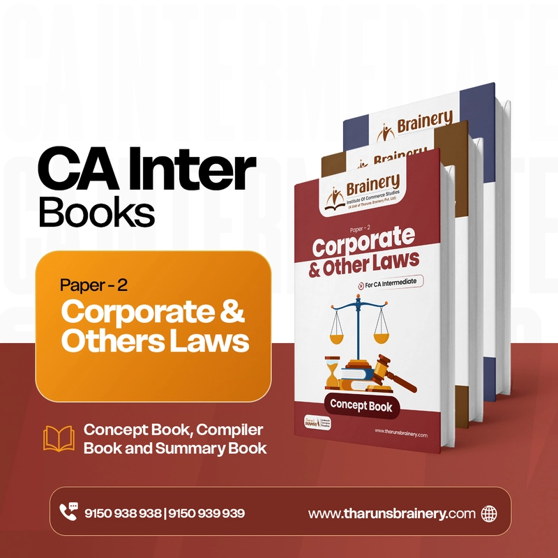 CA Inter – Paper 2: Corporate & Other Laws | 3 Books Combo