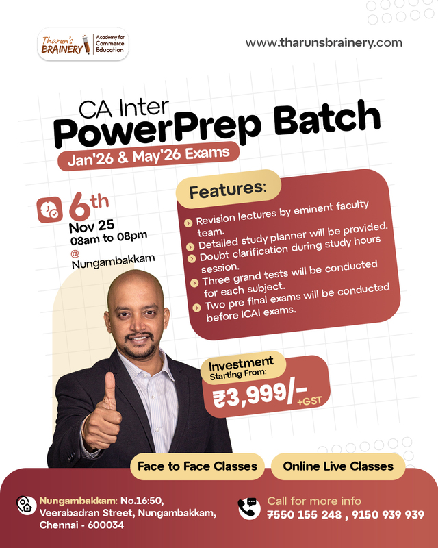 CA Inter Powerprep Batch May / Sep 26 Exams