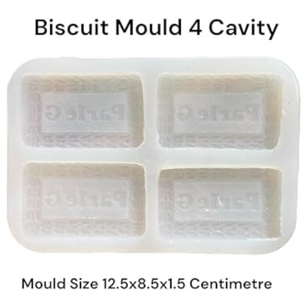 Silicon Mold Candle Parle-G Biscuilt 4 Cavity Silicon Mold Candle Parle-G Biscuilt 4 Cavity