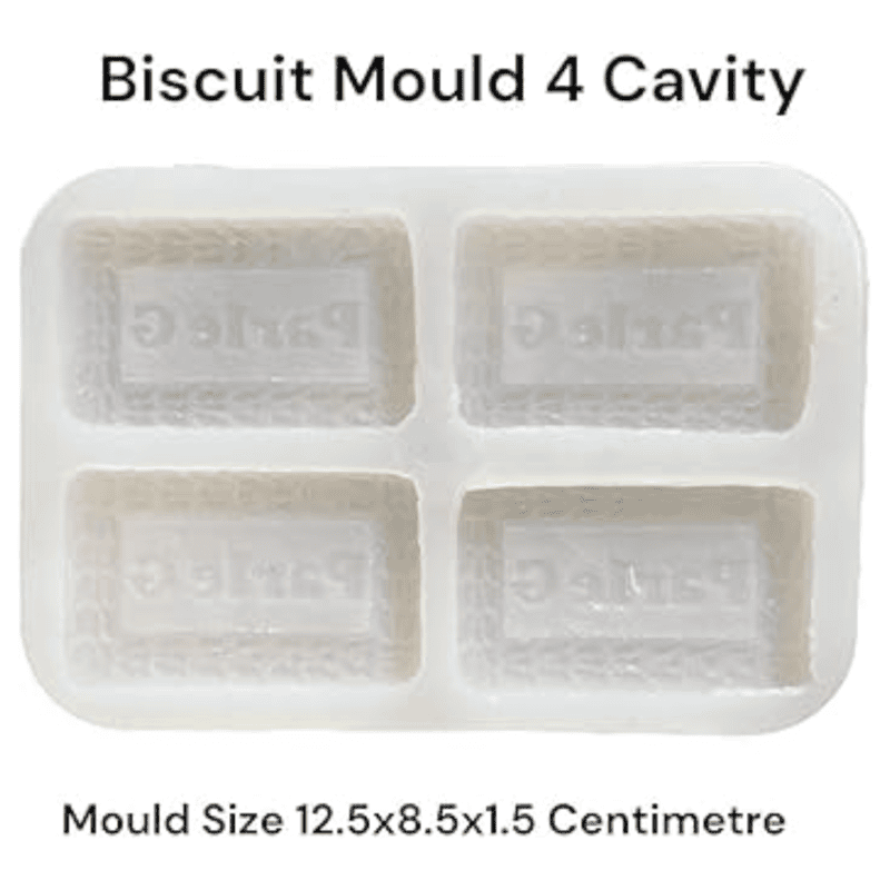 Silicon Mold Candle Parle-G Biscuilt 4 Cavity