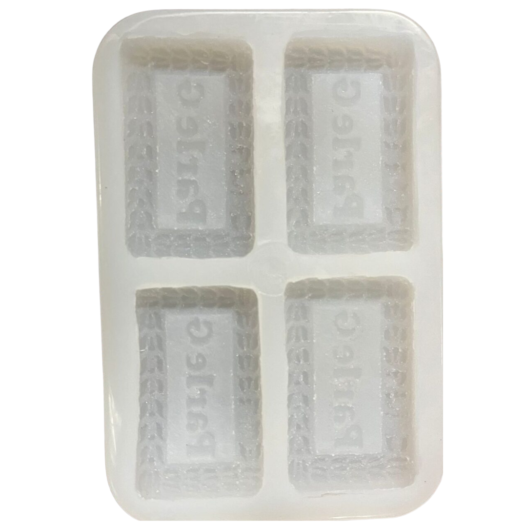 Silicon Mold Candle Parle-G Biscuilt 4 Cavity Silicon Mold Candle Parle-G Biscuilt 4 Cavity