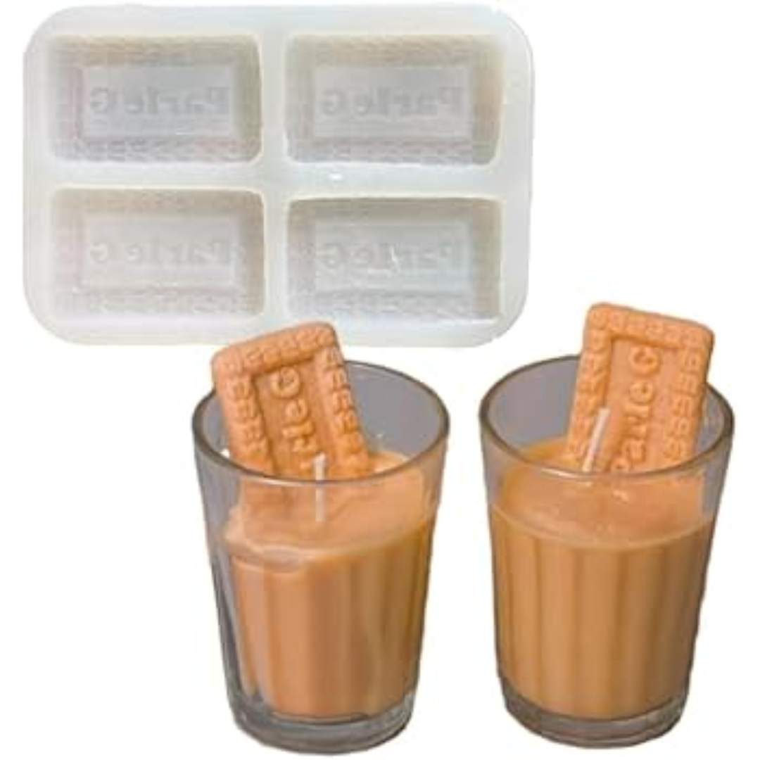 Silicon Mold Candle Parle-G Biscuilt 4 Cavity Silicon Mold Candle Parle-G Biscuilt 4 Cavity