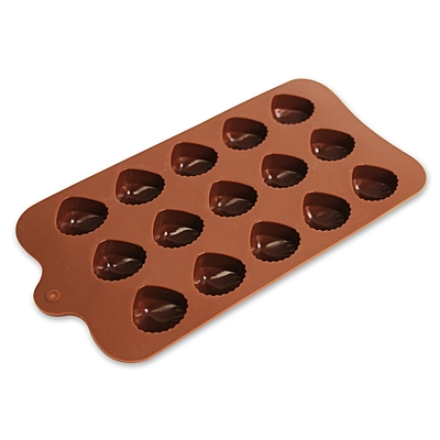 Silicon Mold Chocolate Heart Shell 15 Cavity