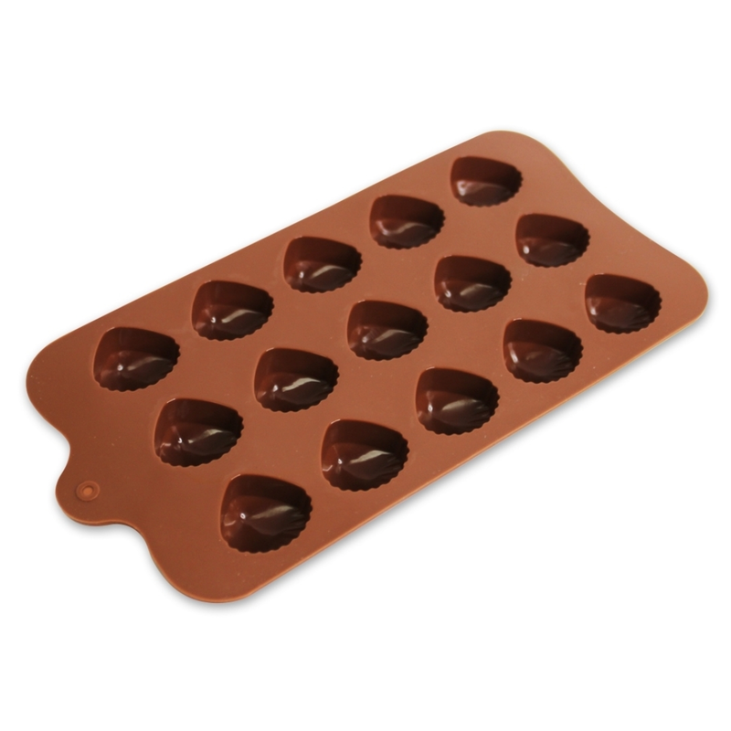 Silicon Mold Chocolate Heart Shell 15 Cavity