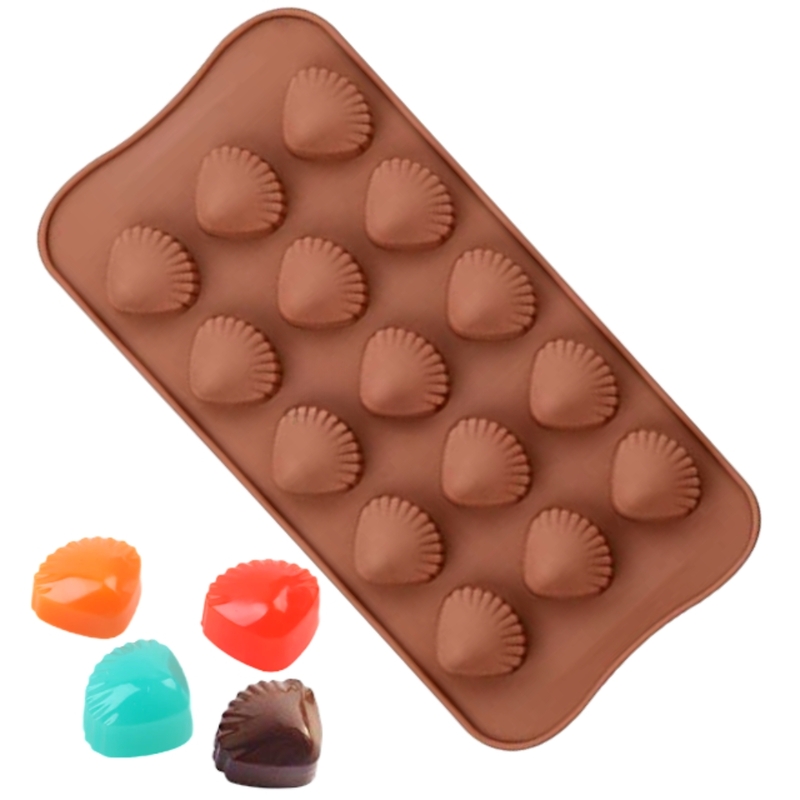 Silicon Mold Chocolate Heart Shell 15 Cavity