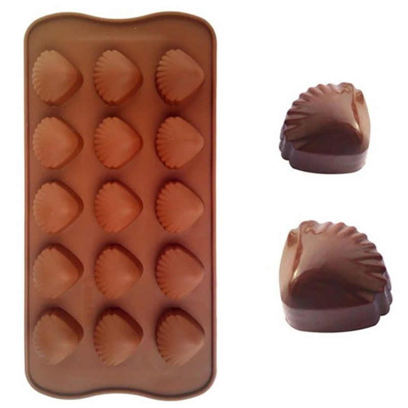 Silicon Mold Chocolate Heart Shell 15 Cavity