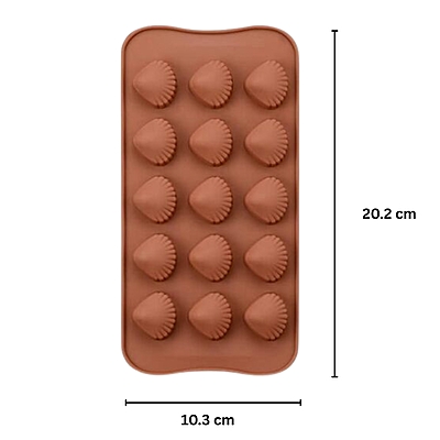 Silicon Mold Chocolate Heart Shell 15 Cavity