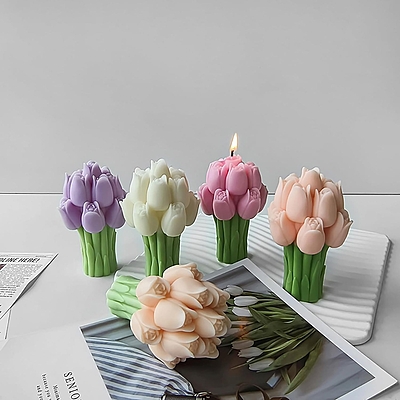 Silicon Mold Candle Bouquet Tulip