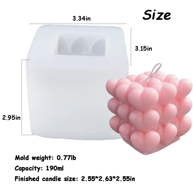 Silicon Mold Candle Cubic Love Heart