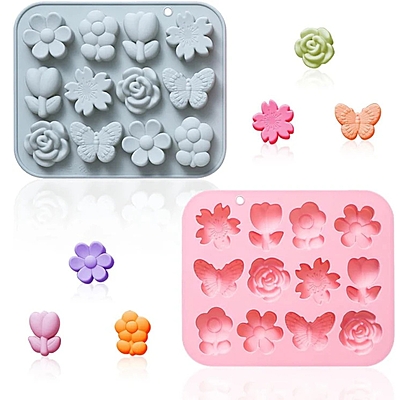 Silicon Mold Candle 2 Grid Small Flower Silicon Mold Candle 2 Grid Small Flower