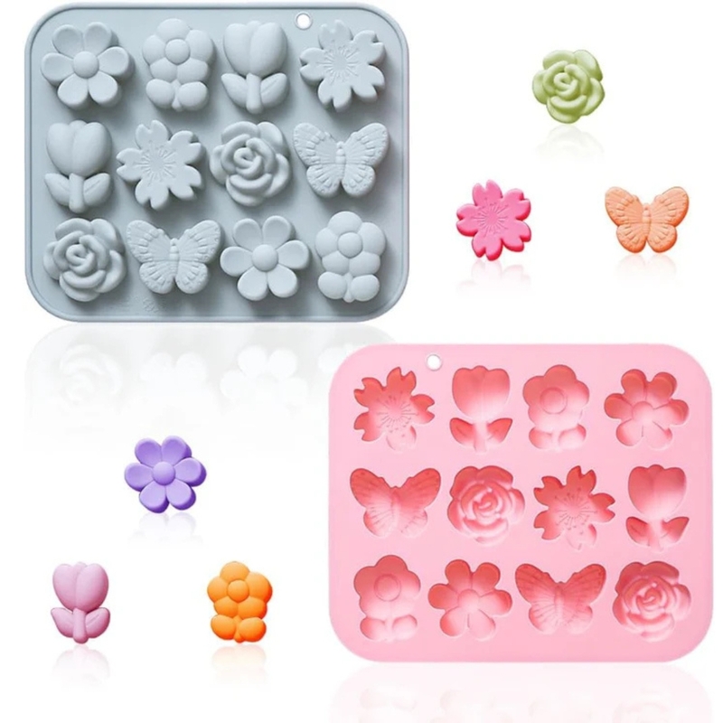 Silicon Mold Candle 2 Grid Small Flower